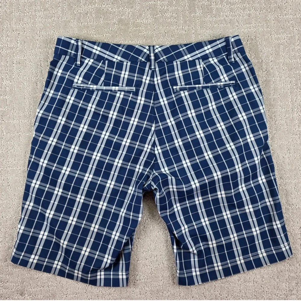 Maide Bonobos Mens Golf‎ Shorts 32 Navy Blue White Plaid Performance Pockets